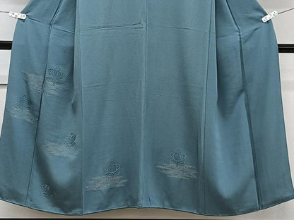 平和屋着物■色留訪問着　総刺繍　草花文　金糸　正絹　逸品　CABB2624xi