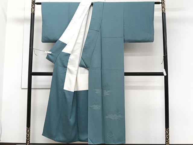 平和屋着物■色留訪問着　総刺繍　草花文　金糸　正絹　逸品　CABB2624xi