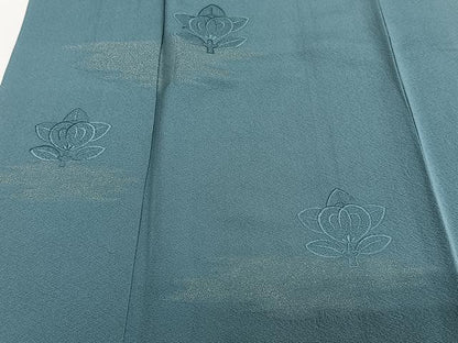 平和屋着物■色留訪問着　総刺繍　草花文　金糸　正絹　逸品　CABB2624xi