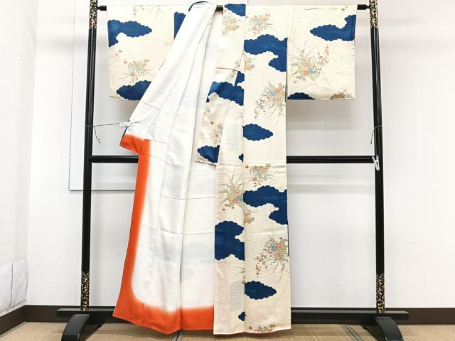 平和屋着物■上質な小紋　雲取り花籠文　金彩　正絹　逸品　CABB2629xi
