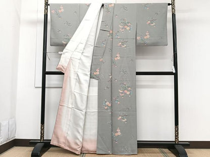 平和屋着物■上質な小紋　吉祥花文　金彩　正絹　逸品　CABB2638xi