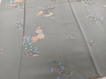 平和屋着物■上質な小紋　吉祥花文　金彩　正絹　逸品　CABB2638xi