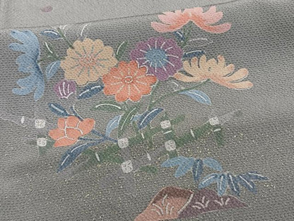 平和屋着物■上質な小紋　吉祥花文　金彩　正絹　逸品　CABB2638xi