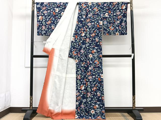 平和屋着物□上質な小紋 更紗花文 正絹 逸品 CABB2683xi