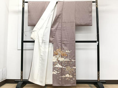 平和屋着物■豪華色留袖 刺繍 花蝶文 金彩 正絹 逸品 CABB2731xi