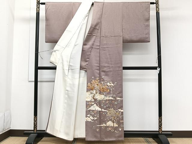 平和屋着物■豪華色留袖 刺繍 花蝶文 金彩 正絹 逸品 CABB2731xi
