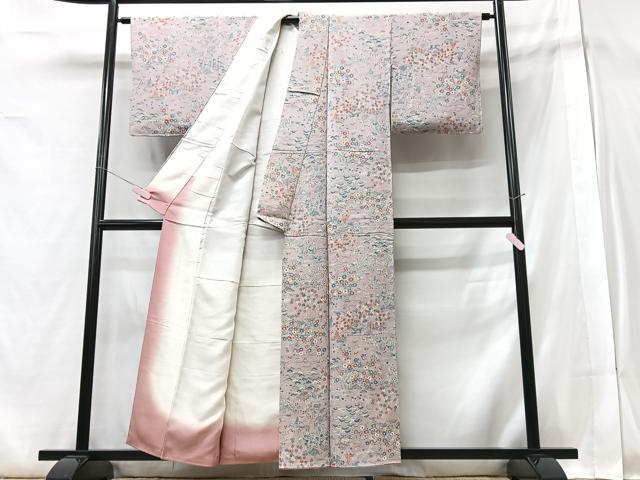 平和屋着物■上質な小紋　風景花文　正絹　逸品　CABB2823xe