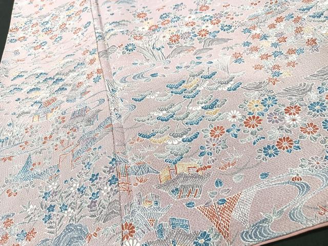 平和屋着物■上質な小紋　風景花文　正絹　逸品　CABB2823xe