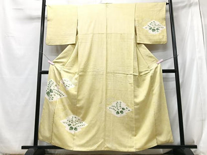 平和屋着物■訪問着　絞り　松皮菱花文　藤　正絹　逸品　CABB2927xe