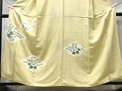 平和屋着物■訪問着　絞り　松皮菱花文　藤　正絹　逸品　CABB2927xe