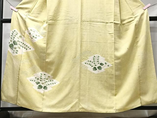 平和屋着物■訪問着　絞り　松皮菱花文　藤　正絹　逸品　CABB2927xe