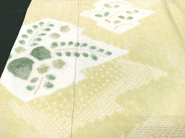 平和屋着物■訪問着　絞り　松皮菱花文　藤　正絹　逸品　CABB2927xe