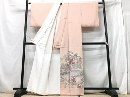 平和屋着物■色留訪問着　御所車花文　暈し染め　金銀彩　正絹　逸品　CABB2933xe