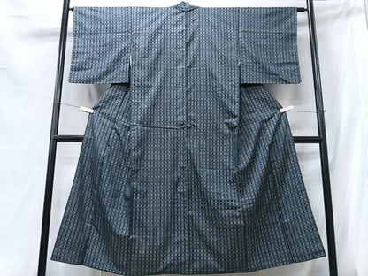 平和屋着物■上質な紬　幾何学文様　正絹　逸品　CABB2940xe