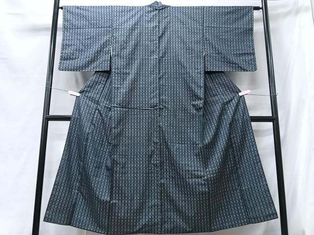 平和屋着物■上質な紬　幾何学文様　正絹　逸品　CABB2940xe