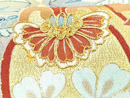 平和屋着物■豪華黒留袖 駒刺繍 更紗飾花文 鶴 金彩 正絹 逸品 CABB2984xe