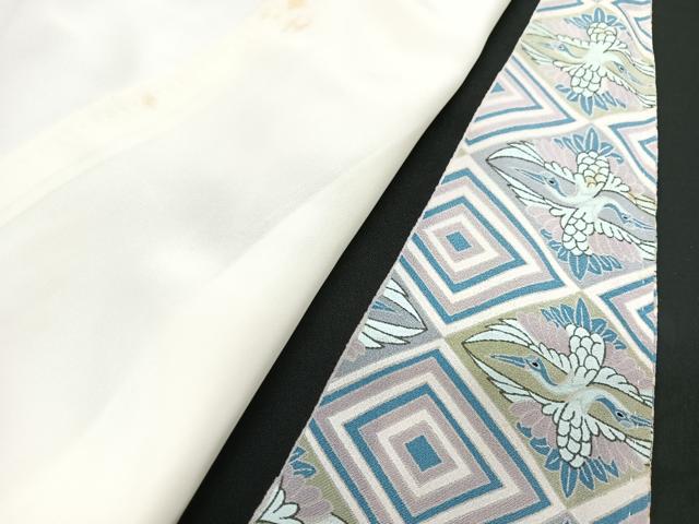 平和屋着物■豪華黒留袖 駒刺繍 更紗飾花文 鶴 金彩 正絹 逸品 CABB2984xe