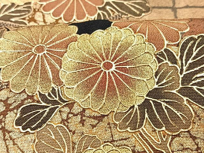 平和屋着物■豪華黒留袖　駒刺繍　エ霞松文　金彩　正絹　逸品　CABB3087xe