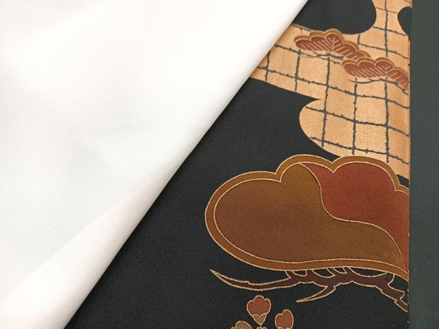平和屋着物■豪華黒留袖　駒刺繍　エ霞松文　金彩　正絹　逸品　CABB3087xe