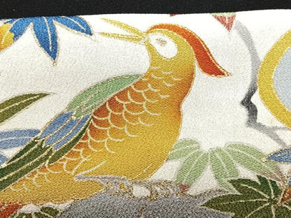 平和屋着物■豪華黒留袖　駒刺繍　花鳥文　金彩　正絹　逸品　CABB3112xe