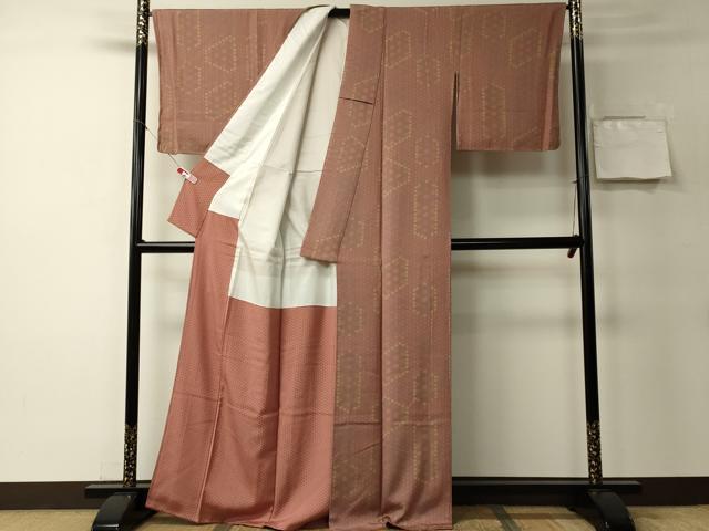 平和屋着物■上質な小紋　舞花文　正絹　逸品　未使用　CABB3209oy