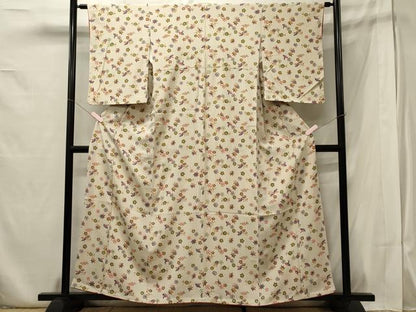 平和屋着物■上質な小紋　型染め　舞花文　正絹　逸品　CABB3243oy