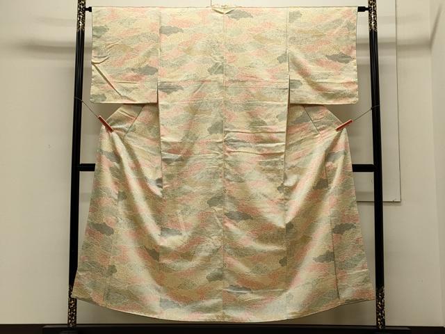 平和屋着物■上質な小紋 雲取り花唐草文 正絹 逸品 未使用 CABB3325oy
