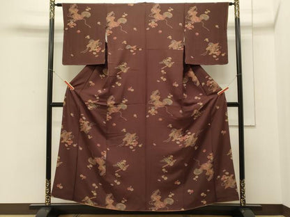 平和屋着物■上質な小紋 絵巻吉祥花文 正絹 逸品 未使用 CABB3331oy