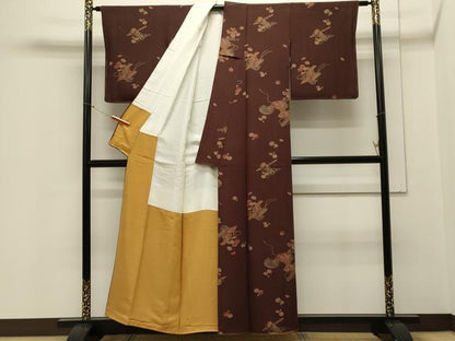 平和屋着物■上質な小紋 絵巻吉祥花文 正絹 逸品 未使用 CABB3331oy