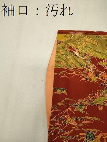 平和屋着物■上質な小紋 風景人物花松文 正絹 逸品 CABB3333oy