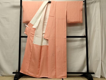 平和屋着物■中国三大刺繍　スワトウ刺繍　色留訪問着　亀甲草花文　赤香色　正絹　逸品　CABB3344oy