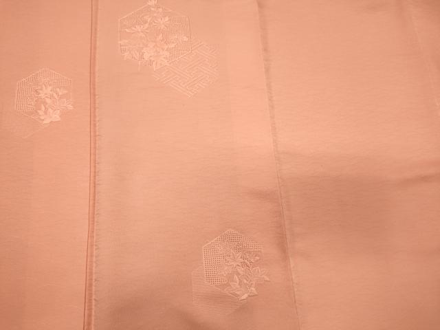 平和屋着物■中国三大刺繍　スワトウ刺繍　色留訪問着　亀甲草花文　赤香色　正絹　逸品　CABB3344oy