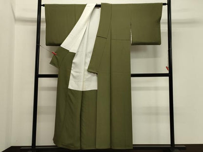 平和屋着物■上質な色無地　岩井茶色　正絹　逸品　CABB3372oy