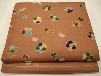 平和屋着物◎六通柄袋帯 舞花文 金糸 正絹 逸品 CABB3566oy