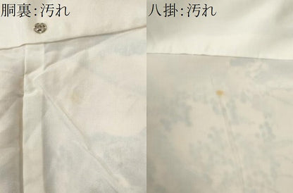 平和屋着物■上質な小紋　風景花文　暈し染め　金彩　鬼しぼ縮緬　正絹　逸品　CABB3622fb