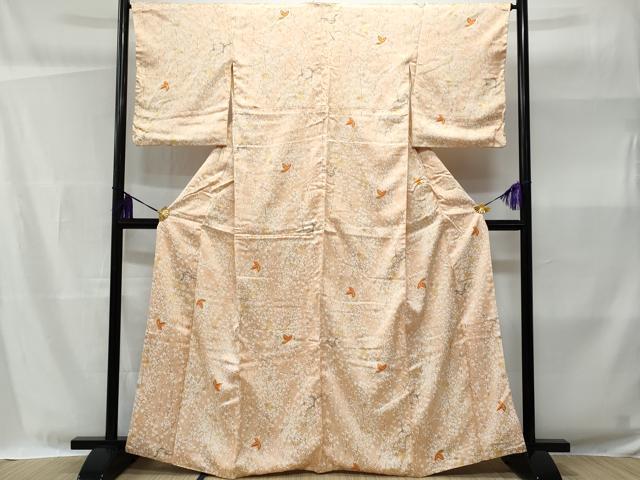 平和屋着物■上質な小紋　枝花文　正絹　逸品　CABB3623fb