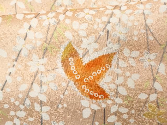 平和屋着物■上質な小紋　枝花文　正絹　逸品　CABB3623fb