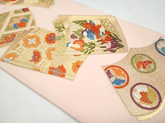 平和屋着物◎六通柄袋帯　冊子鴛鴦花文　金糸　正絹　逸品　CABB3663fb