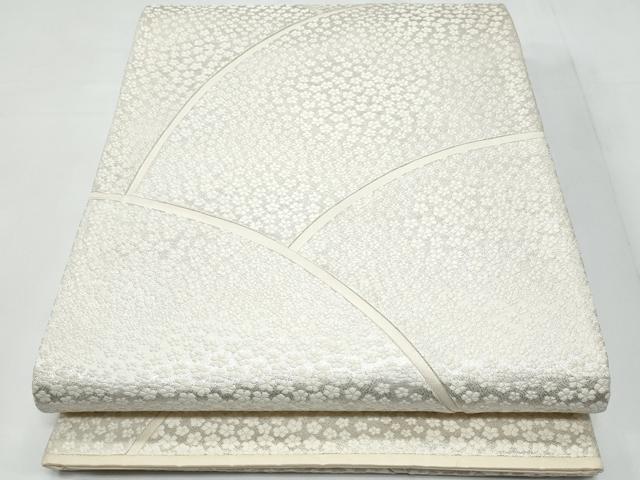 平和屋着物◎六通柄袋帯　地紙花尽くし　切嵌　銀糸　正絹　逸品　CABB3666fb