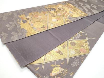 平和屋着物◎六通柄袋帯　唐織　小袖風薫　金糸　引箔　正絹　逸品　CABB3671fb