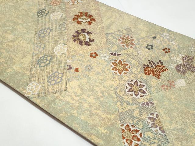 平和屋着物◎六通柄袋帯　唐織　檜垣花唐草文　金糸　引箔　正絹　逸品　CABB3672fb