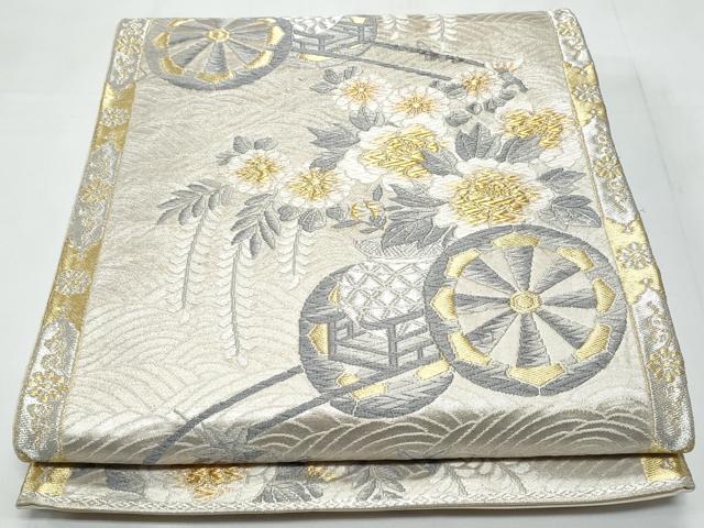 平和屋着物◎六通柄袋帯　唐織　花車文　金銀糸　正絹　逸品　CABB3676fb