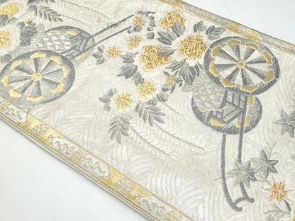 平和屋着物◎六通柄袋帯　唐織　花車文　金銀糸　正絹　逸品　CABB3676fb