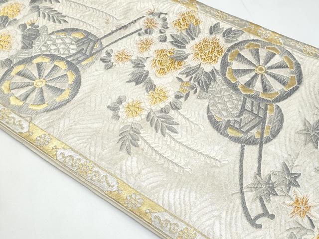 平和屋着物◎六通柄袋帯　唐織　花車文　金銀糸　正絹　逸品　CABB3676fb
