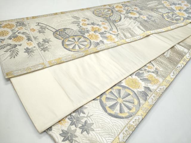 平和屋着物◎六通柄袋帯　唐織　花車文　金銀糸　正絹　逸品　CABB3676fb