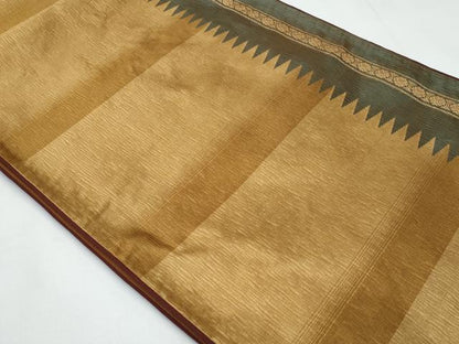 平和屋着物◎六通柄袋帯　横段文　金糸　正絹　逸品　CABB3678fb
