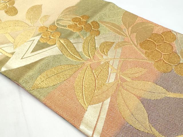 平和屋着物◎佐賀錦　六通柄袋帯　南天文　正絹　逸品　CABB3686fb