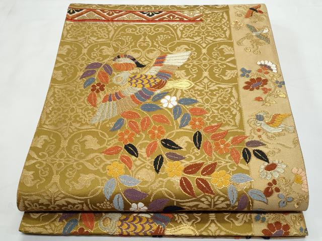 平和屋着物◎六通柄袋帯　正倉院　飛鳥　金糸　正絹　逸品　CABB3699fb