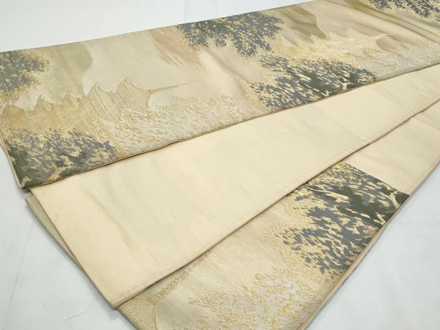 平和屋着物◎六通柄袋帯　名所風景文　金銀糸　正絹　逸品　CABB3727fb