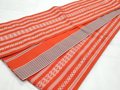 平和屋着物◎本場筑前博多織　半幅帯　献上　証紙付き　正絹　逸品　CABB3738fb